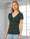Women&acute;s Triblend Deep V-Neck T-Shirt, Bella 8435 //...