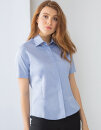 Ladies Short Sleeved Pinpoint Oxford Shirt, Henbury H556 // W556